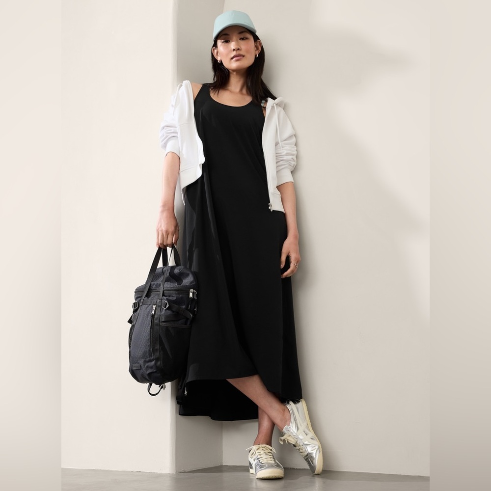 Athleta Black Maxi Tank Dress with Scoop Neck